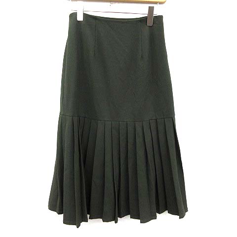 クラネ CLANE ラップスカート プリーツ ロング 1 緑 グリーン /KH  