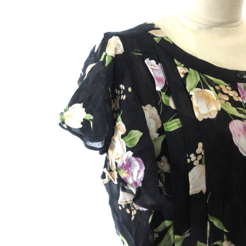 スナイデル Snidel 19ss ワンピース 半袖 ロング マキシ丈 花柄 ペチコート付き 1 黒 ブラック Mr レディース 081 ベクトルパーク