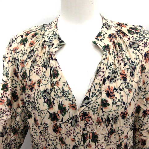ユナイテッドアローズ United Arrows Style For Living シャツ ワンピース ロング 花柄 長袖 ベージュ 紺 緑 Ym レディース 081 ベクトルパーク