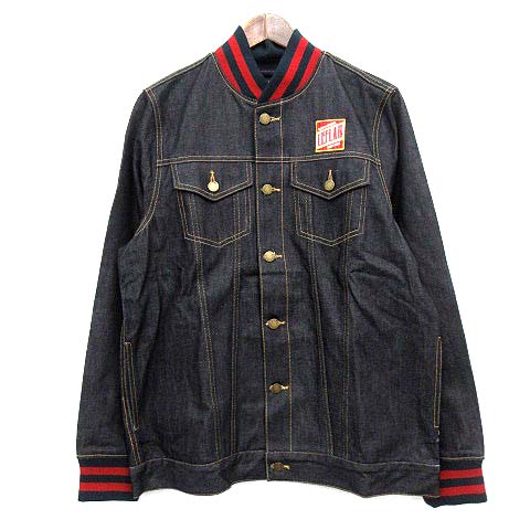 レフラー LEFLAH Gジャン デニム ジャケット リブ ワッペン XL 