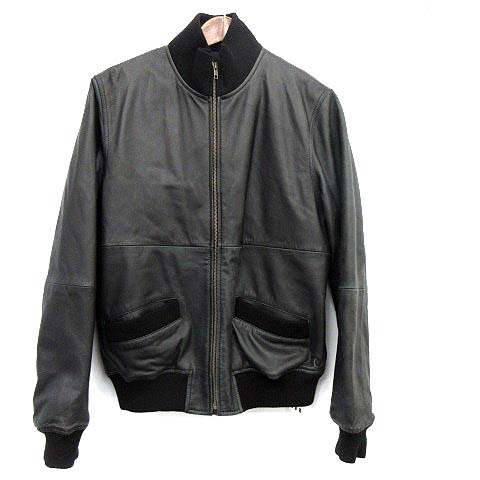 アーペーセー A.P.C. レザージャケット ラムレザー ブルゾン M 黒 /☆G 