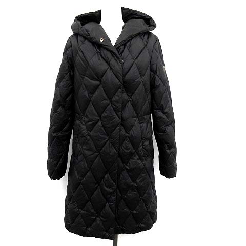 ディーゼル DIESEL ダウンコート キルティング ロング フード S 黒 