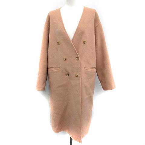 スピック&スパン Spick&Span 17AW コート ノーカラー ロング ダブル 38 