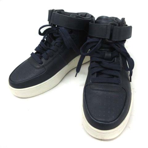 セリーヌ CELINE スニーカー ハイカット レザー 36 紺 ネイビー /EK 