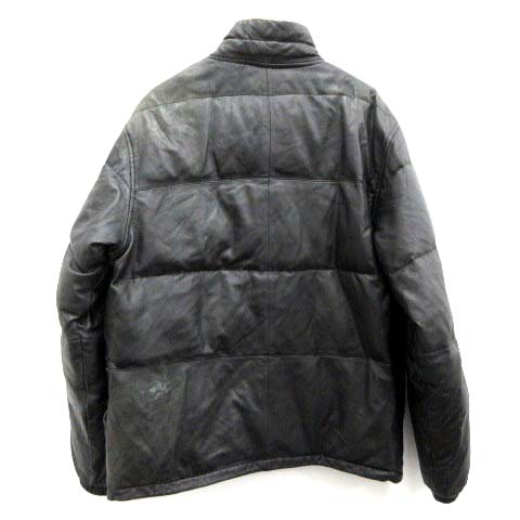 ステューシー STUSSY Authentic Gear ダウンジャケット レザー 黒 