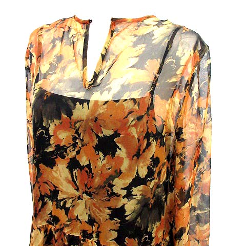 ミラオーウェン Mila Owen 18aw ワンピース シフォン シースルー 花柄 1 マスタード 茶 G レディース 081 ベクトルパーク ミラオーウェン Mila Owen 18aw ワンピース シフォン シースルー 花柄 1 マスタード 茶 G レディース 081 ベクトルパーク