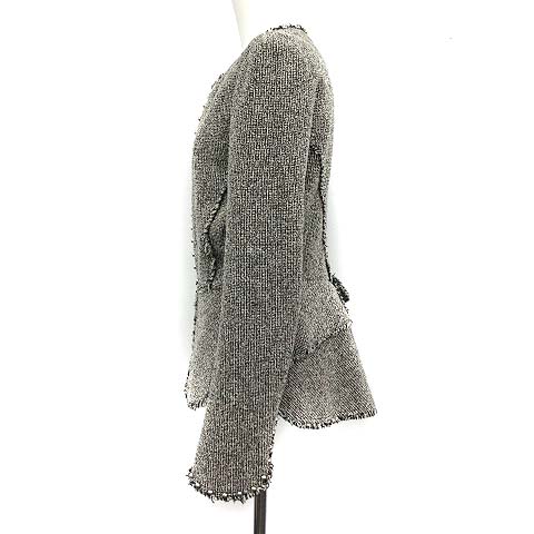 アレキサンダーワン ALEXANDER WANG ジャケット ツイード ノーカラー 