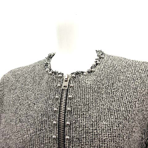 アレキサンダーワン ALEXANDER WANG ジャケット ツイード ノーカラー 