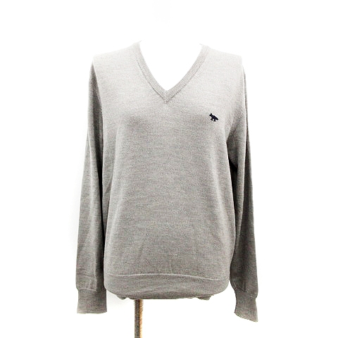 メゾンキツネ MAISON KITSUNE ニット セーター Vネック 長袖 ウール S  