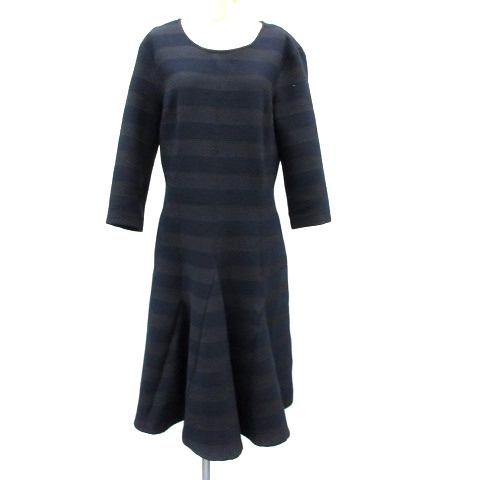 マックス コー Max Co ワンピース 長袖 ひざ丈 ボーダー 紺 ネイビー Mr レディース 081 ベクトルパーク