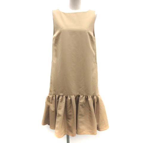 セルフォード CELFORD ワンピース ひざ丈 ノースリーブ 38 ベージュ  