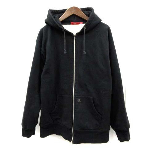 シュプリーム SUPREME パーカー ジップアップ スウェット L 黒