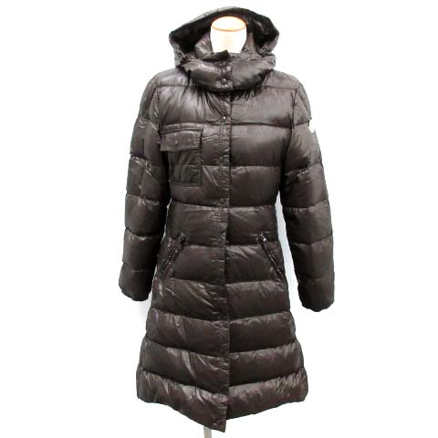 モンクレール MONCLER メイナ MEINA ダウンコート ロング フード 0 茶 