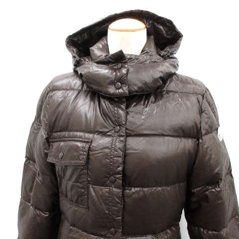 モンクレール MONCLER メイナ MEINA ダウンコート ロング フード 0 茶 