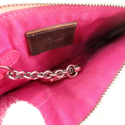 フェンディ FENDI 15AW キーケース バッグバグズ BAG BUGS モンスター レザー オレンジ ベージュ ピンク 8AP151-7JN /YT レディース
