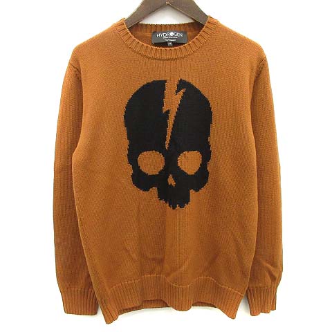 ハイドロゲン HYDROGEN ニット セーター 長袖 ドクロ スカル ウール M  