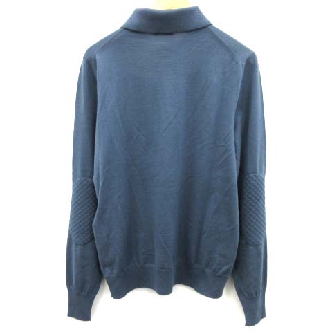 ボッテガヴェネタ BOTTEGA VENETA ポロシャツ ウール 長袖 44 青