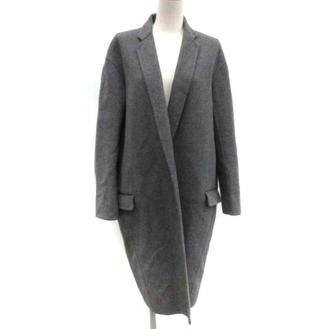 セリーヌ CELINE エッグクロンビーコート ガウン ウール 34 グレー /TK  