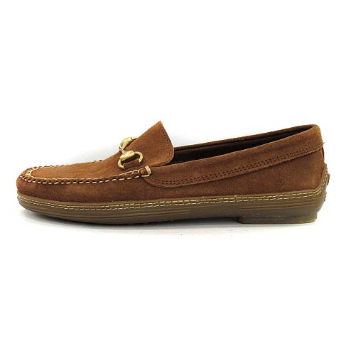 グッチ GUCCI ビットローファー スエード 41.5 茶 ブラウン /KH メンズ 