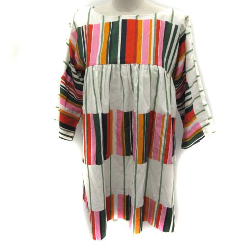 マリメッコ marimekko チュニック 総柄 七分袖 S マルチカラー /EK  