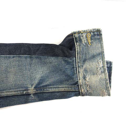 希少✨【DIESEL】インダストリー デニムジャケット Gジャン ダメージ加工 DIESEL デニムライダースジャケット シングル Gジャン ダメージ