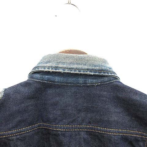 ★Lサイズ★ DIESEL デニムジャケット ダメージ加工 裏地シルク混 ブルー Diesel ダメージ デニムジャケット | ブルー | FARFETCH JP