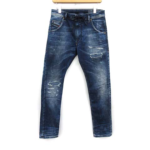 ディーゼル DIESEL KROOLEY CB-NE ジョグデニム ダメージ加工 28 青 