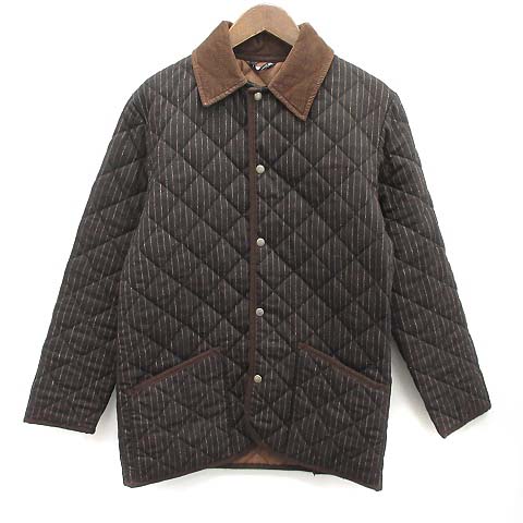 ポールスミス Paul Smith マッキントッシュ Mackintosh 中綿キルティングジャケット ストライプ ウール カシミヤ混 S 茶 ブラウン Mf11 メンズ 081 ベクトルパーク