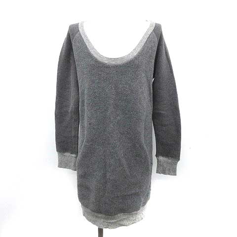 アメリカーナ Americana トレーナー スウェット ロング 裏起毛 長袖 グレー Ym レディース 081 ベクトルパーク