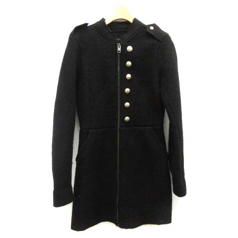 ディーゼル Diesel ロングコート ウール ジップアップ S 黒 ブラック Tk レディース 081 ベクトルパーク