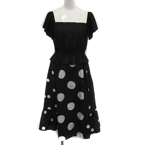 チェスティ Chesty ワンピース 半袖 ロング ドット 0 黒 ブラック Kh レディース 081 ベクトルパーク