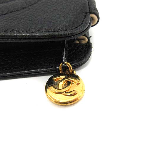 シャネル CHANEL ポーチ ミニ ココマーク キャビアスキン レザー