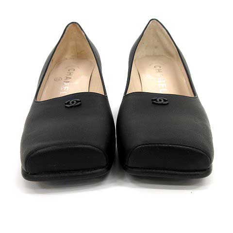 シャネル CHANEL パンプス ヒール スクエアトゥ ココマーク 36.5 シャネル CHANEL パンプス ヒール スクエアトゥ ココマーク 36.5