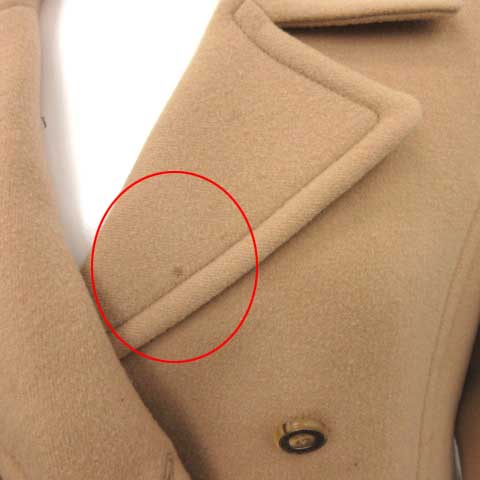 美品バーバリーブルーレーベル　ピーコート　ベージュ　チェック　38 バーバリーブルーレーベル BURBERRY BLUE LABEL Pコート