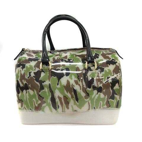 フルラ FURLA ボストンバッグ ハンド キャンディ カモフラ 迷彩柄 