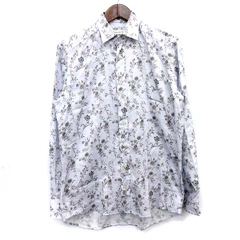 エトロ Etro シャツ 花柄 長袖 ストライプ グレー G メンズ 081