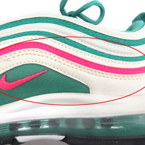 ナイキ NIKE スニーカー エアマックス97 27.5cm 緑 白 ピンク 921826 