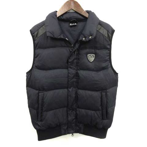 エンポリオアルマーニ EMPORIO ARMANI EA7 ダウンベスト ナイロン M 紺 