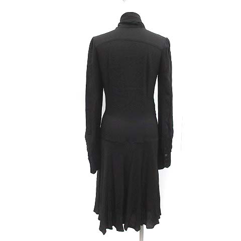 FENDI 40サイズ長袖ひざ丈ワンピース フェンディ FENDI ワンピース ひざ丈 長袖 シルク 40 黒 ブラック