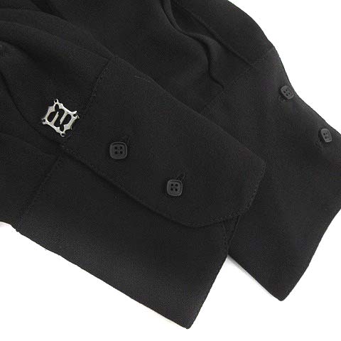 フェンディ FENDI ワンピース ひざ丈 長袖 シルク 40 黒 ブラック