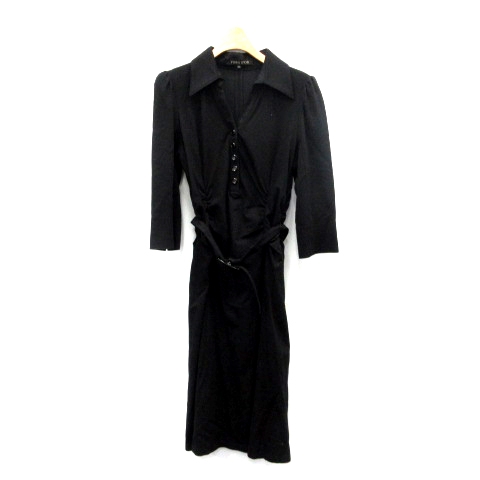 ヨーコドール Yoko D Or ワンピース ロング 長袖 ベルト 40 黒 ブラック Mr レディース 081 ベクトルパーク