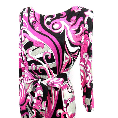 エミリオプッチ EMILIO PUCCI ワンピース タイト プッチ柄 七分袖 42  