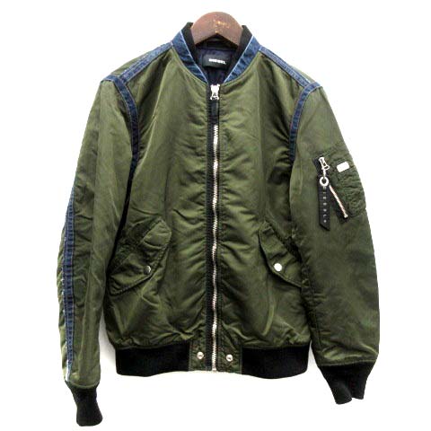ディーゼル DIESEL MA-1 フライトジャケット ブルゾン 中綿 M カーキ 