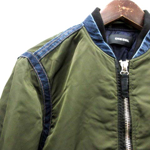 ディーゼル DIESEL MA-1 フライトジャケット ブルゾン 中綿 M カーキ