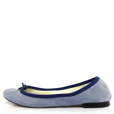 repetto バレエシューズ　リボン　ブルー　38.5 バレエシューズ フラットシューズ パンプス エナメル リボン 38
