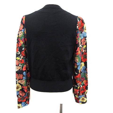 ポールスミス PAUL SMITH カットソー ニット 花柄 切替 M 紺 ネイビー 