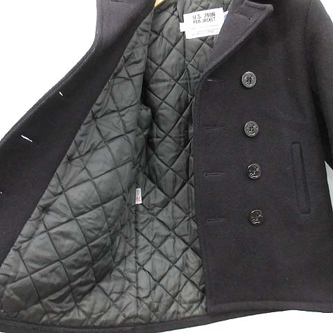 美品　SCHOTT ショット　メンズ　ピーコート　40　US740N ブラック Schott N.Y.C ショット USA LINE 740 32oz ダブルブレスト