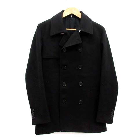 ディオールオム Dior HOMME ピーコート Pコート ウール 44 黒 ブラック 