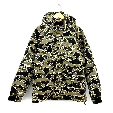 アベイシングエイプ A BATHING APE ダウンジャケット サルカモ 迷彩柄 