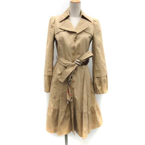 バーバリーブルーレーベル Burberry Blue Label スプリングコート ロング 38 ベージュ Tk D レディース 081 ベクトルパーク